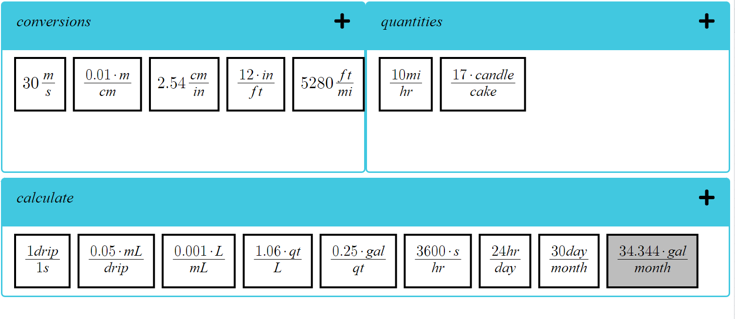 Unit conversion example